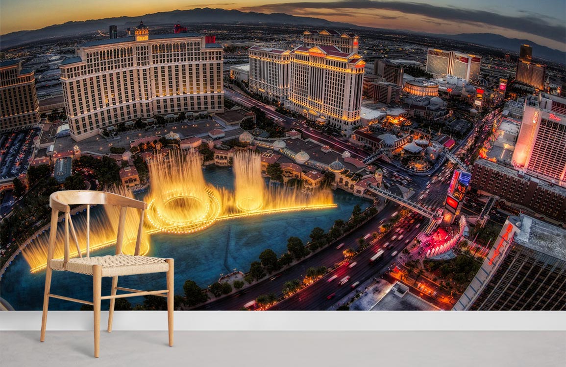 looking las vegas from sky wallpaper for room