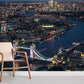 overlooking London river and bridge wallpaper for room