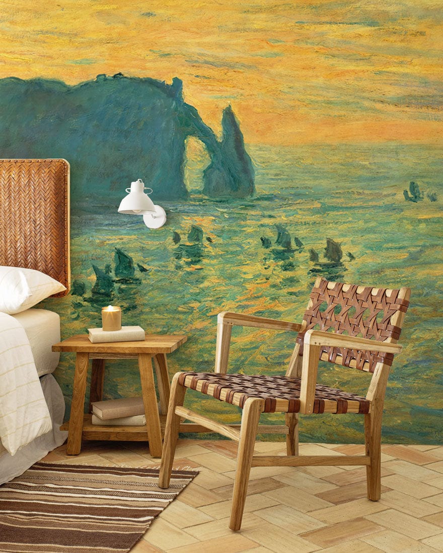 oil painting ocean style wallpaper mural bedroom decor