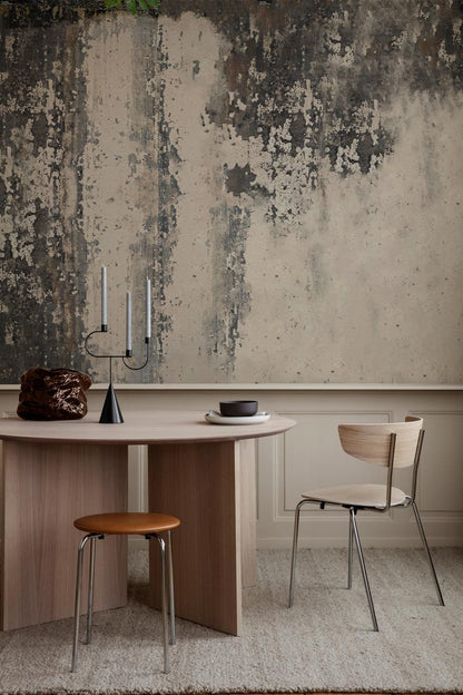 Mural Painting With Peeling Paint And Wallpaper For The Dining Room