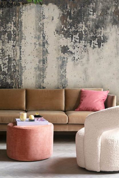 Mural Painting With Peeling Paint And Wallpaper For The Living Room