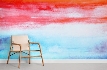 Sunset Horizon Watercolor Gradient Mural Wallpaper