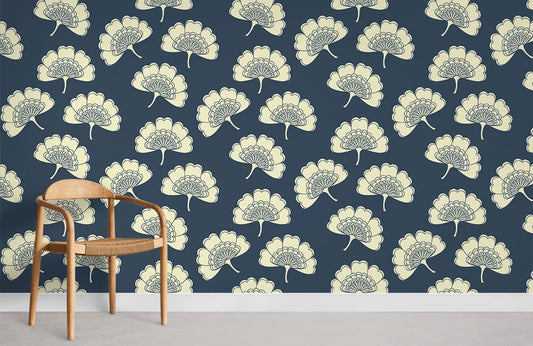 Painted Ginkgo leaf Wallpaper Room
