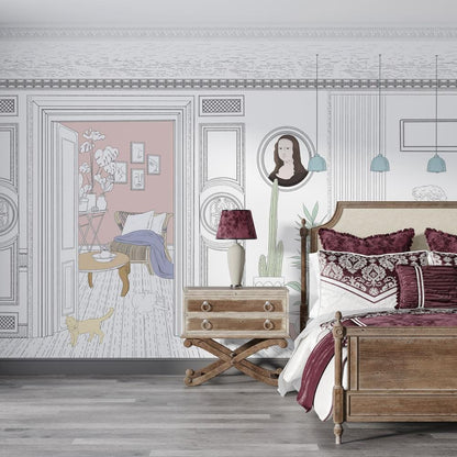 Indoor Deco Wallpaper Mural for the Decoration of Bedrooms