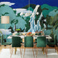 painted mountain forest wallpaper mural dining room decoration