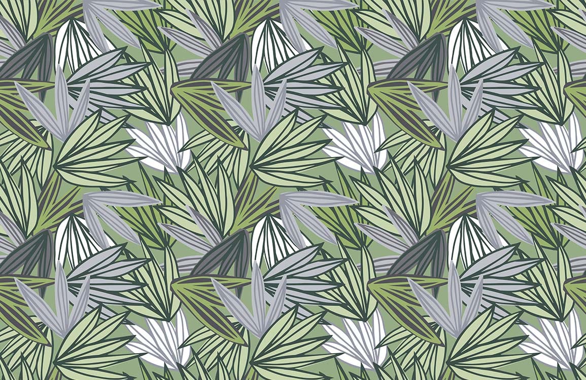 Palm Leaf Pattern Custom Wallpaper Art Design