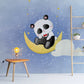 Panda On Moon Cartoon Wallpaper Home Decor