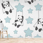Wallpaper mural of a panda for use in decorating children's rooms