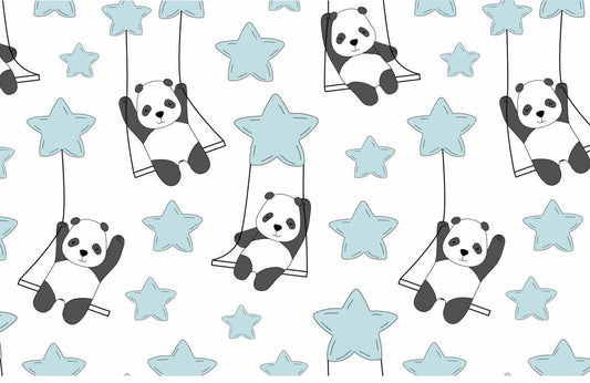 Decorate your child's bedroom with this adorable panda wallpaper mural.