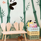 Wallpaper of a Panda with a Bamboo Kids Room with a Mural