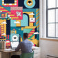 Office Wall Mural Decoration Featuring Colorful Parallel World Wallpaper for Home Office