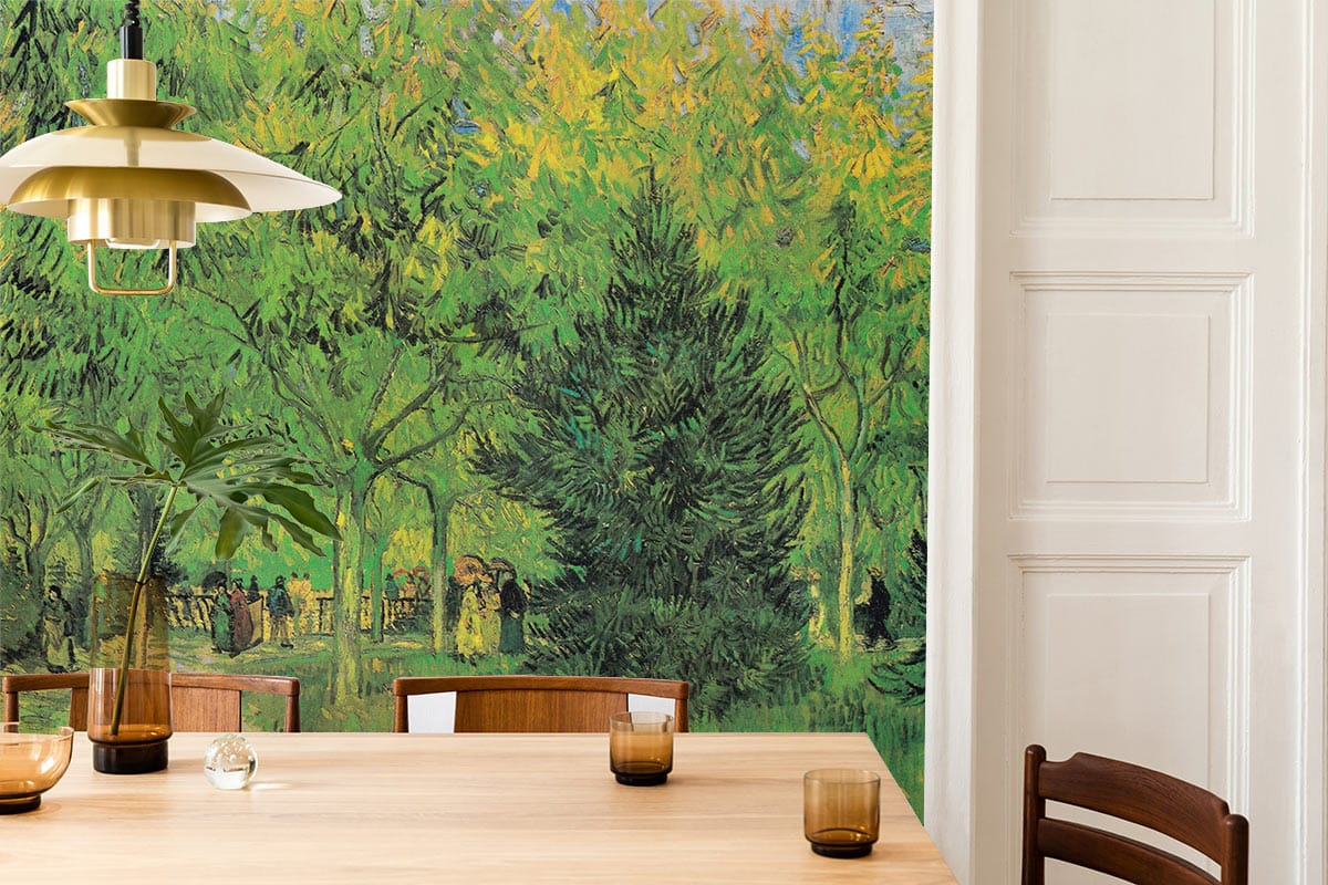 sunday afternoon oil painting Mural Wallpaper for dining Room decor
