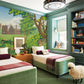 forest animals wall mural hotel design