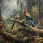 Tropical Rainforest Parrot Mural Wallpaper