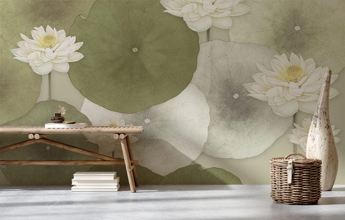 fresh clean lotus wallpaper pastel design