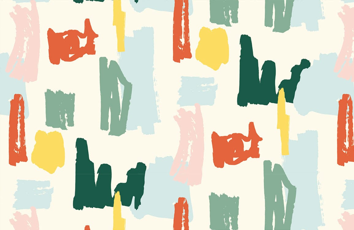 Colorful Abstract Brush Stroke Mural Wallpaper