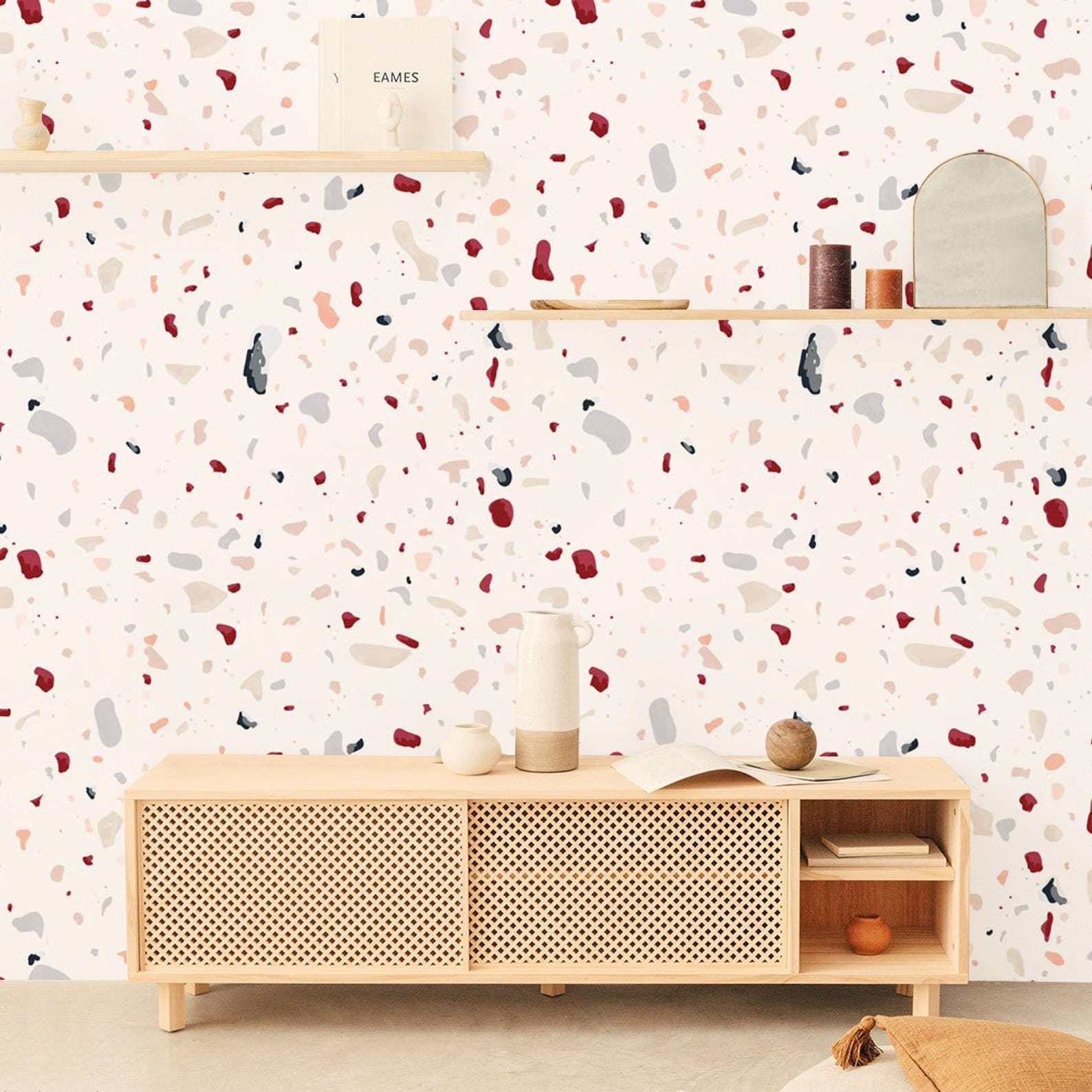 Dot and Marble Wallpaper Mural for the Decoration of the Living Room