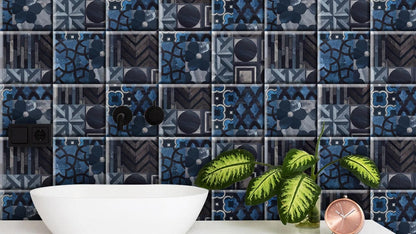 unique tile flower wall mural art design