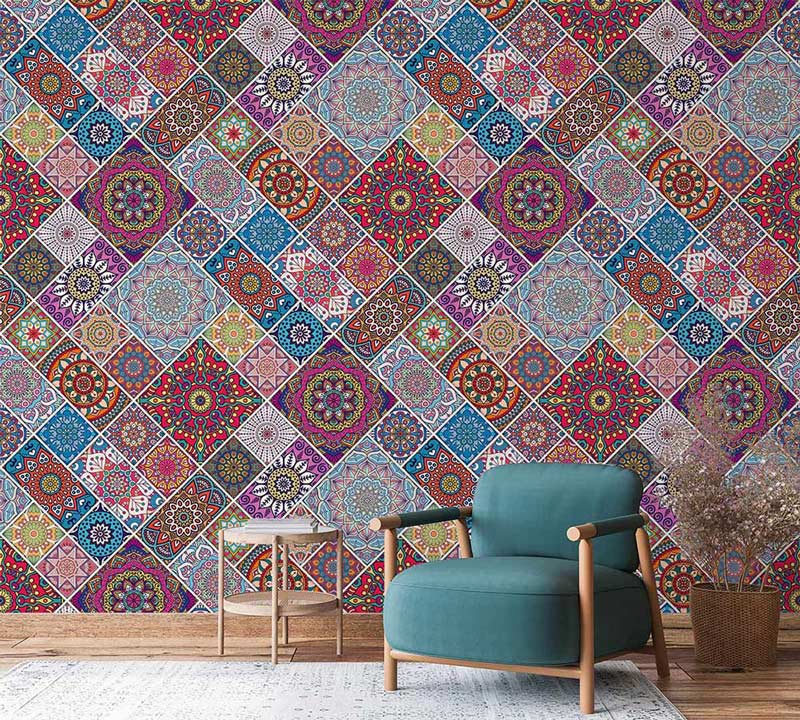 Mixed Boho custom wallpaper design