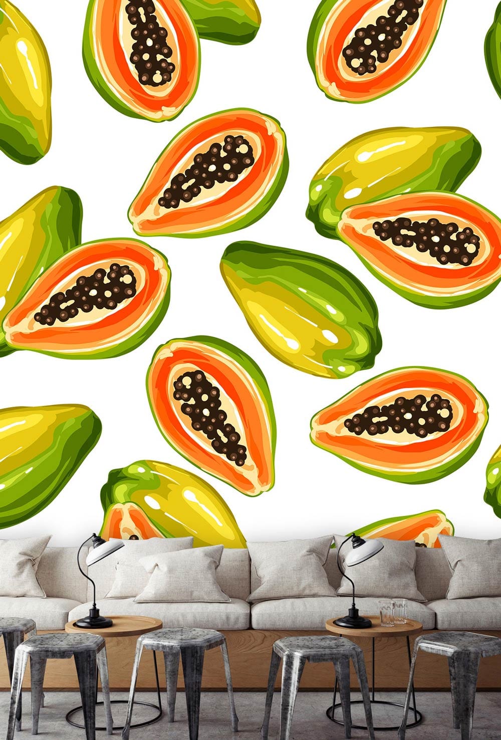 wallpaper in the shape of a pawpaw for the dining room