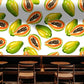 Fruit wallpaper in a restaurant setting