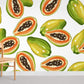 wallpaper with a distinctive green fruit pawpaw pattern