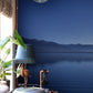 Wallpaper mural featuring tranquil lake scenery, ideal for use as a hallway decoration