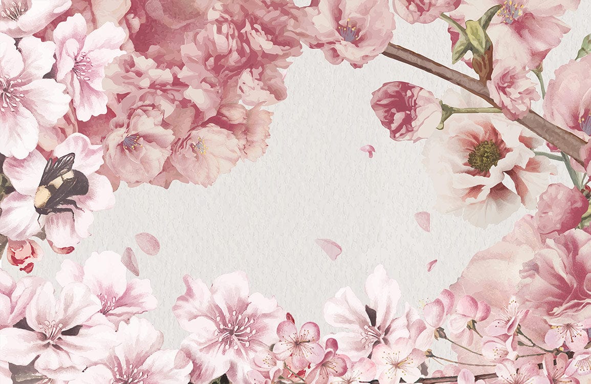 Blossom Breeze & butterfly Wallpaper Mural for wall