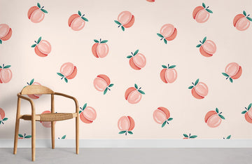 Peach Pattern Pastel Pink Mural Wallpaper