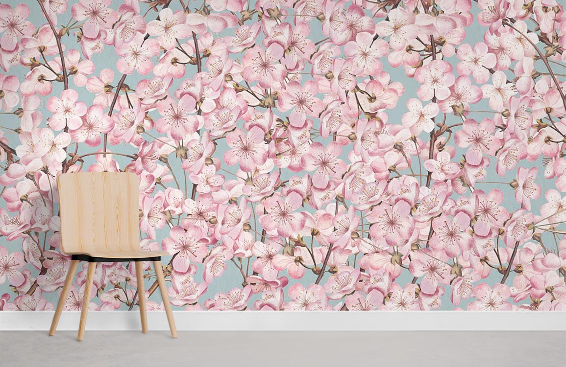 pink Peach blossoms Wallpaper Mural for Room design