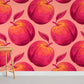 Peach Fruit Pattern Pink Wallpaper for Home Decor