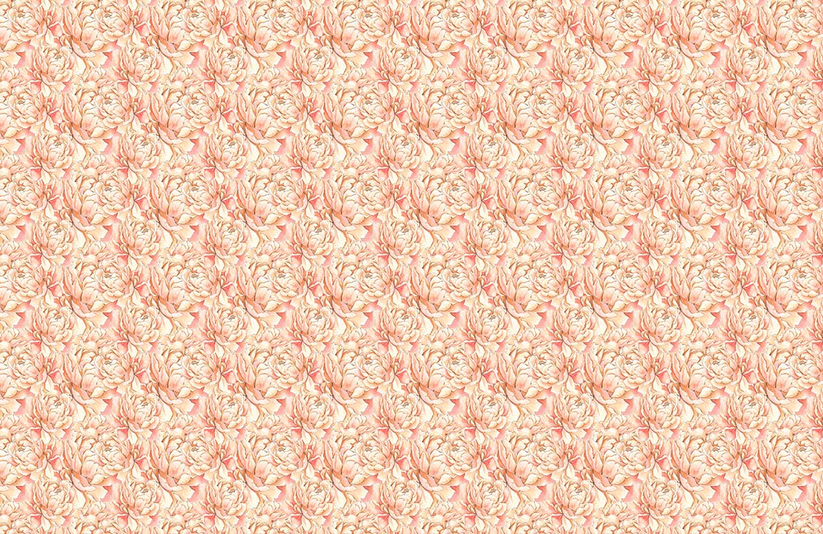 Elegant Peach Rose Floral Mural Wallpaper