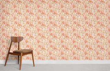 Elegant Peach Rose Floral Mural Wallpaper