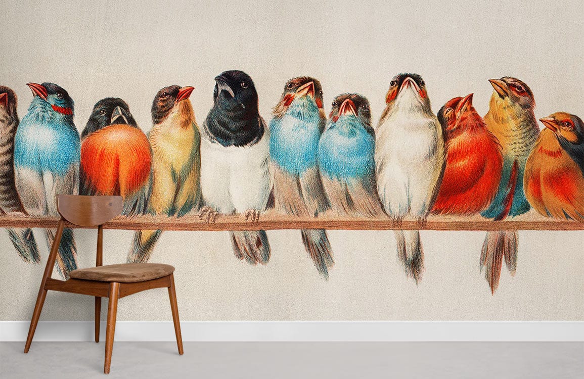 Array of Birds Wallpaper Mural  For Room