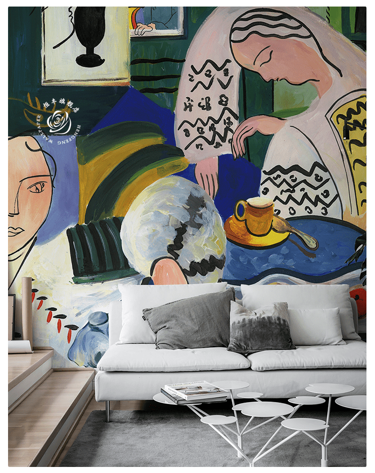colorful abstract painting characters art design