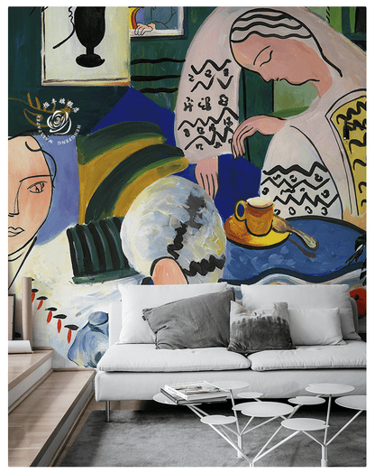 colorful abstract painting characters art design