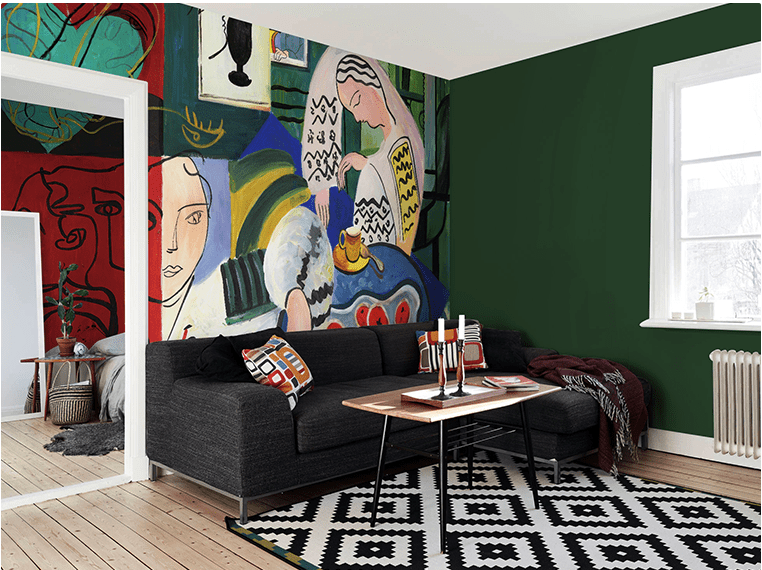 colorful abstract pattern wallpaper mural interior design