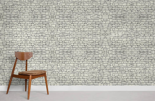 Rustic Grey Cracked Texture Mural Wallpaper