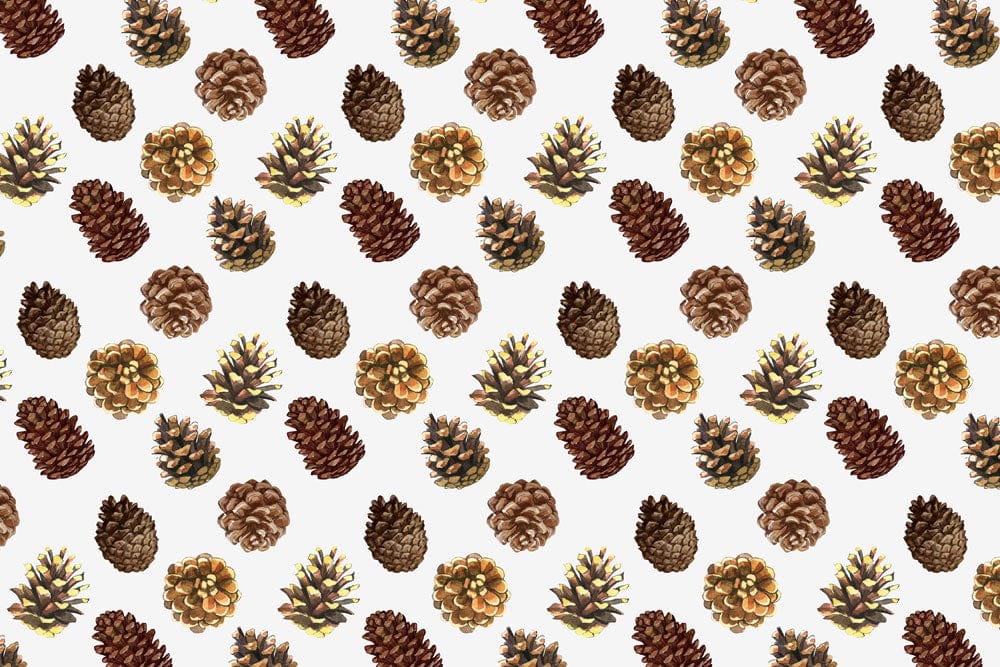Rustic Pine Cone Pattern Mural Wallpaper