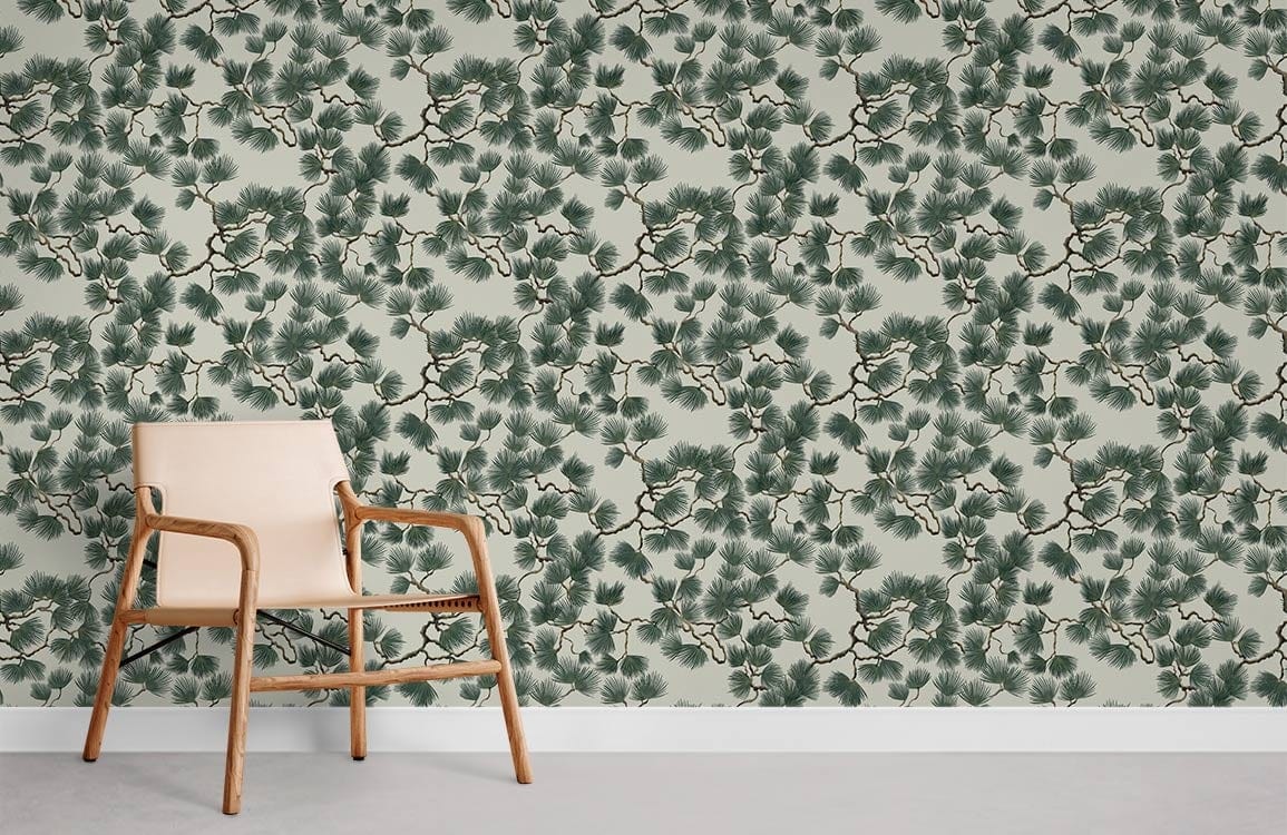 Elegant Equestrian Botanical Mural Wallpaper