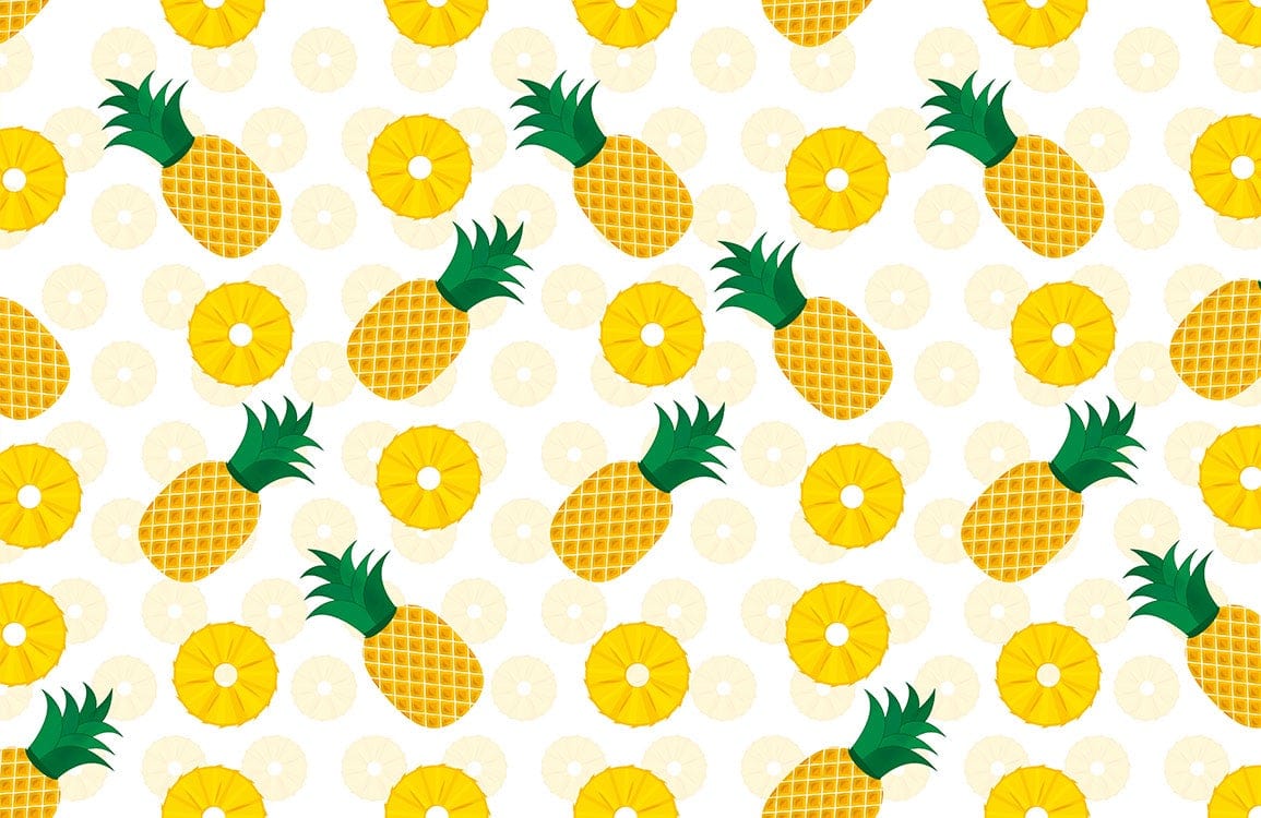Sonnige Ananas Tropische Früchte Wandgestaltung