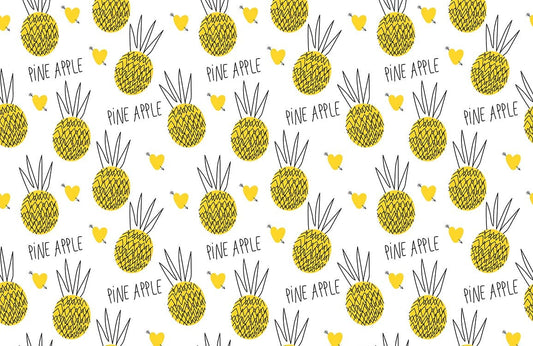 Sketch Pineapple Fruit Pattern Design