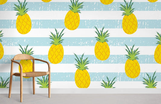 Fresh Pineapple Mural Wallpaper Room
