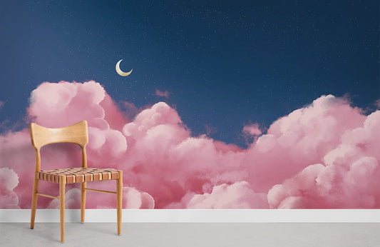 Pink Clouds Wallpaper Mural Room Decoration Idea