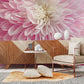 pink dahalia wall mural living room decor