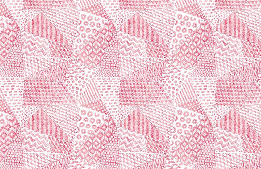 Pink Geometric Abstract Bedroom Wallpaper Mural
