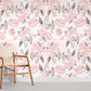 Pink Floral Pattern Wall Mural Room