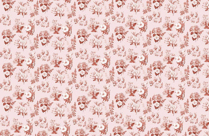 Pink Floral Custom Wallpaper Mural Art Design