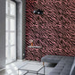 Wallpaper mural with a pink furry animal skin for use in the decoration of house hallways
