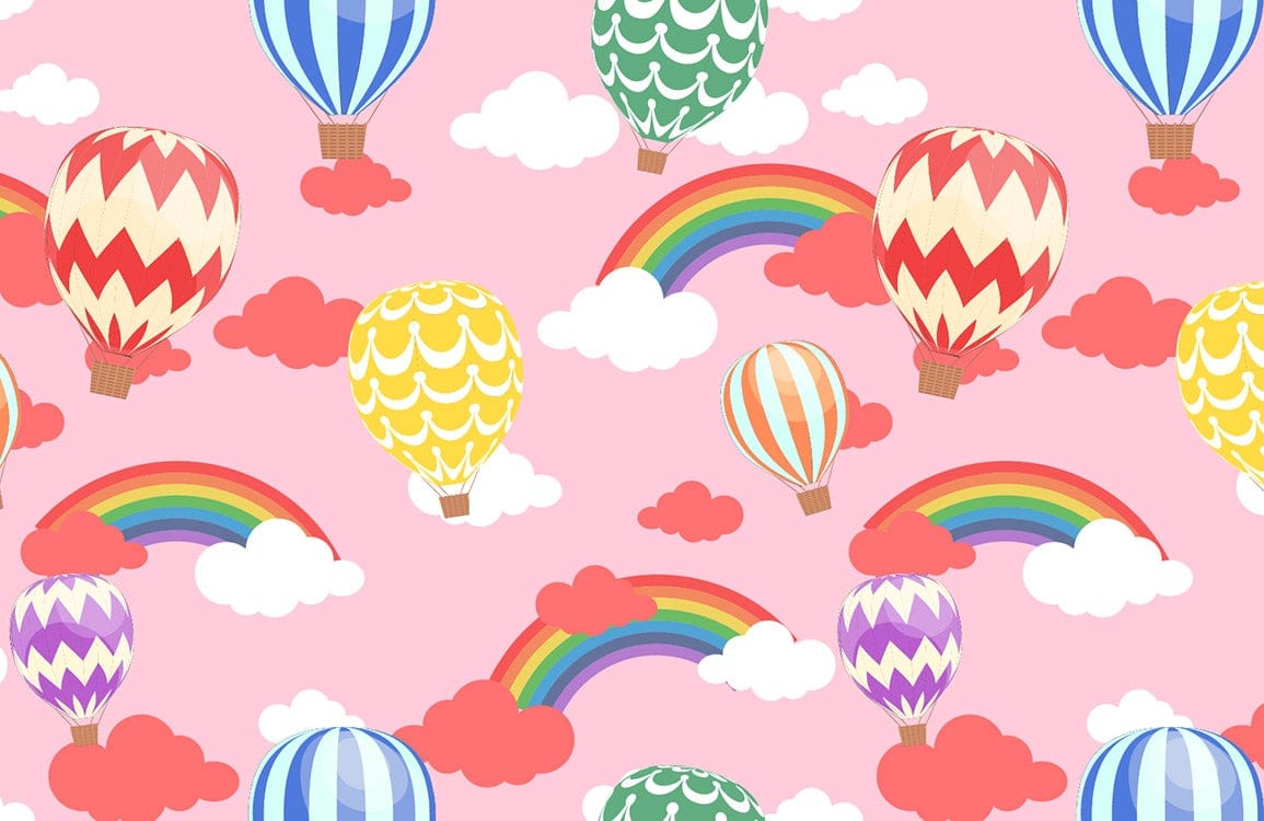 Hot Air Balloon Cartoon Wallpaper Art Design